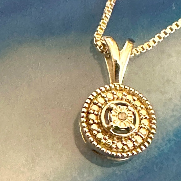 DIAMOND PENDANT NECKLACE STERLING SILVER 3396 B - Picture 9 of 11